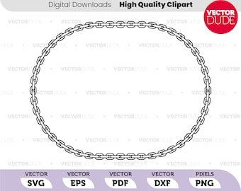 Kettenglied Zylinder Form DETAILLIERTE Umrandung, hohe Qualität, Cricut Schnitt, Vektor Clipart [ svg eps pdf dxf png ]