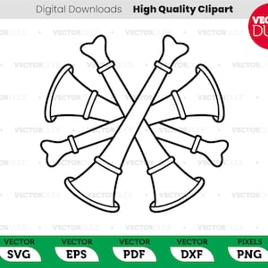4 trombe incrociate per la classifica del servizio dei vigili del fuoco (vice capo) - Clipart vettoriali [ svg eps pdf dxf png ]