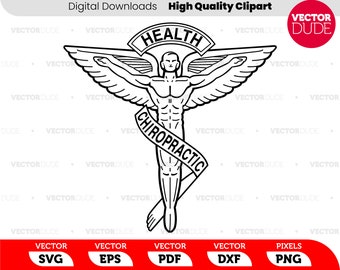 Chiropractor / Chiropractic Health High Quality, Cut or Print, Vector Clipart [ svg eps pdf dxf png ]