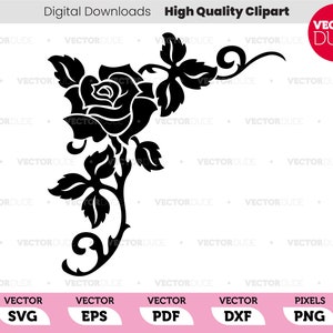 Dekorative Rose Schnörkel, Vektor Clipart [ svg eps pdf dxf png ]