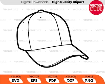 Vista angolata del cappello da baseball Alta qualità, Clipart vettoriale [svg eps pdf dxf png]