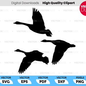 Silhouette de conception originale de 3 oies volantes, détaillée de haute qualité, vecteur [svg eps pdf pdf png] Clipart