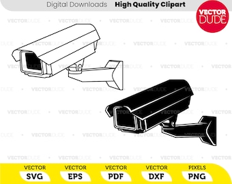 Nadzór kamer bezpieczeństwa, wysoka jakość, cięcie Cricut, clipart wektorowy [svg eps pdf dxf png]