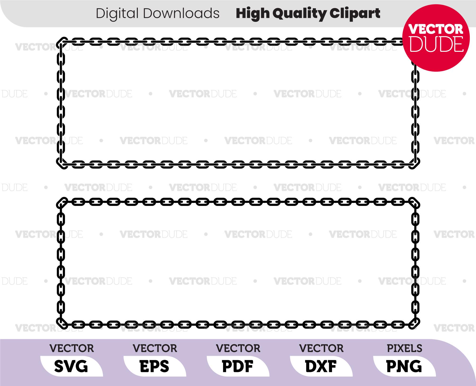 Chain Link Rectangle Borders, High Quality, Cricut Cut, Vector Clipart ...