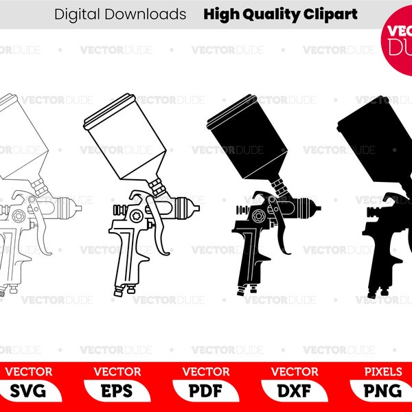 Paint sprayer, High Quality, Cut or Print, Vector Clipart [ svg eps pdf dxf png ]
