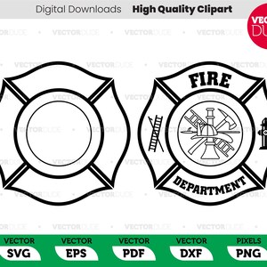 Croce di Malta per i loghi dei vigili del fuoco - Alta qualità, Cricut Cut, Clipart vettoriale [svg eps pdf dxf png]