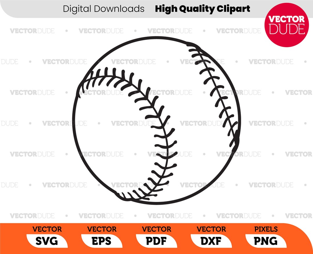 Black and White Detailed Baseball With Stitching High Quality, Vector ...