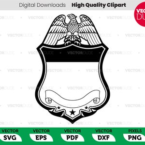 Badge sjabloon politie en beveiliging hoge kwaliteit, Cricut Cut, Vector Clipart [svg eps pdf dxf png]