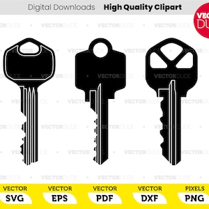3 chaves de casa, alta qualidade, Cricut Cut, clipart vetorial [ svg eps pdf dxf png ]