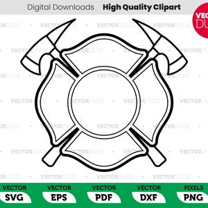 Modello di croce maltese per i loghi dei vigili del fuoco - Alta qualità, Cricut Cut, Clipart vettoriale [svg eps pdf dxf png]