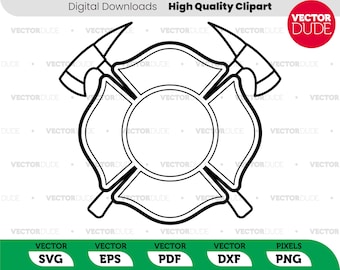 Maltese cross template for fire department logos - High Quality, Cricut Cut, Vector Clipart [ svg eps pdf dxf png ]