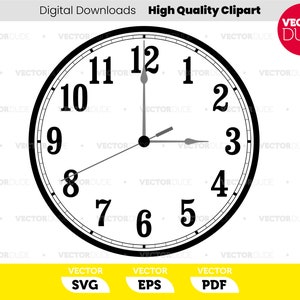 Relógio de parede detalhado de alta qualidade, corte cricut, clipart vetorial [svg eps pdf]