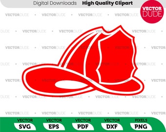 Firefighter / Fireman Helmet Hat vector, High Quality, Cricut Cut, Vector Clipart [ svg eps pdf dxf png ]