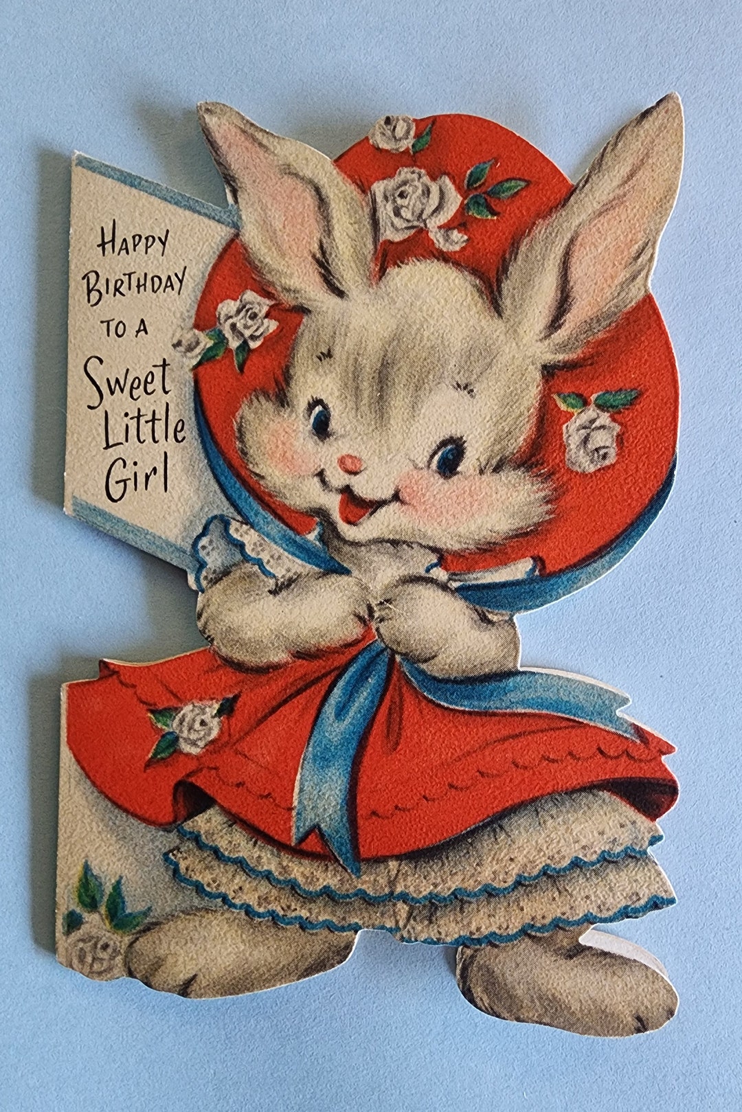 Vintage Happy Birthday Little Girl Card - Etsy
