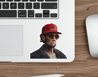 Abraham Lincoln Die-Cut Sticker - Water-Resistant Vinyl, Matte Finish