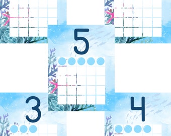 Ocean Themed Classroom Number Chart, 1-20 Number Chart, Sea Theme classroom
