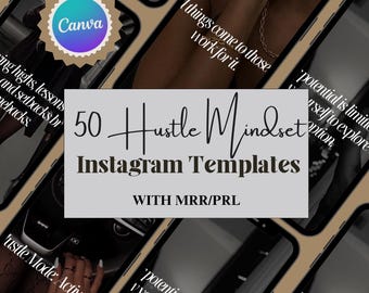 ダークテーマのInstagram向けモチベーションを高める起業家精神テンプレート50選（PLR/MRR）顔出し不要のソーシャルメディアテンプレート
