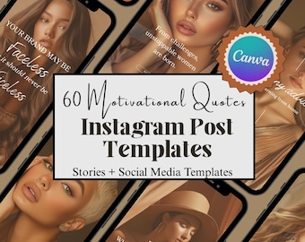 モチベーションを高める名言テンプレート60選、Instagram投稿・ストーリー、Canvaで編集可能、女性のエンパワーメントに関する名言集（MRR/PRL）