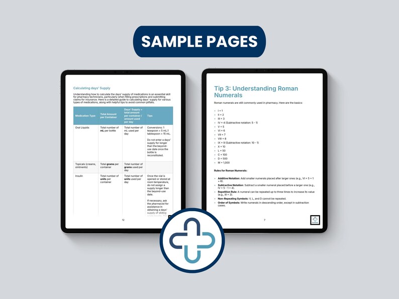 Ptcb Math Formulas Pharmacy Technician Math Guide: Ptcb/excpt Exam Prep (PDF) - Etsy