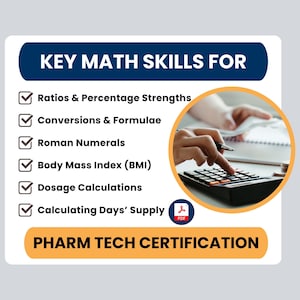 Apothekentechniker Mathe-Leitfaden (PDF): Schlüsselfertigkeiten für die Zertifizierungsprüfung | Digitaler Download