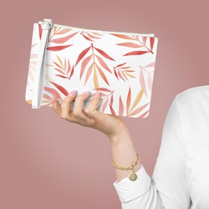 Trendy Fall Leaves Wallet & Phone Clutch, Faux Leather Wristlet Pouch, Cute Gift Idea