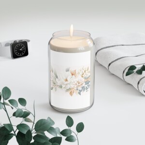 Vintage Flowers Scented Soy Candle, 13.75oz Glass Jar, 100% Natural Soy Wax Blend, 70-80 Hours Burn Time