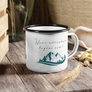 Your Adventure Begins Now Enamel Camping Mug, Nature Camping Mug, Outdoor Camping Mug