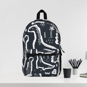 Personalized Dinosaur Backpack For Boys, Custom Kids School Bag With Name Tag