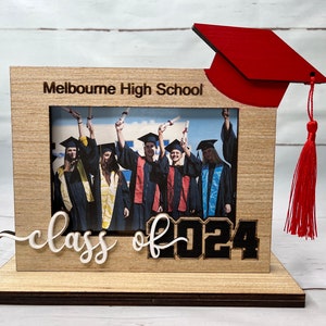 Graduation Photo Frame, Custom Graduation 4&quot; x 6&quot; Frame, Engraved Graduation Gift, Class of 2024