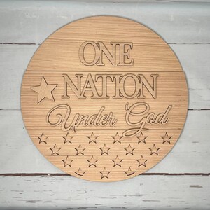 DIY Patriotic Door Sign Kit: Unfinished &#39;One Nation Under God&#39; Birch Plywood