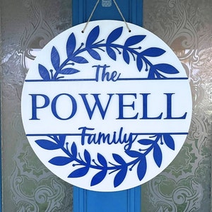 Personalized Door Hanger, Front Door Name Hanger, Family Name Door Sign, Door Decor, Custom Family Door Sign