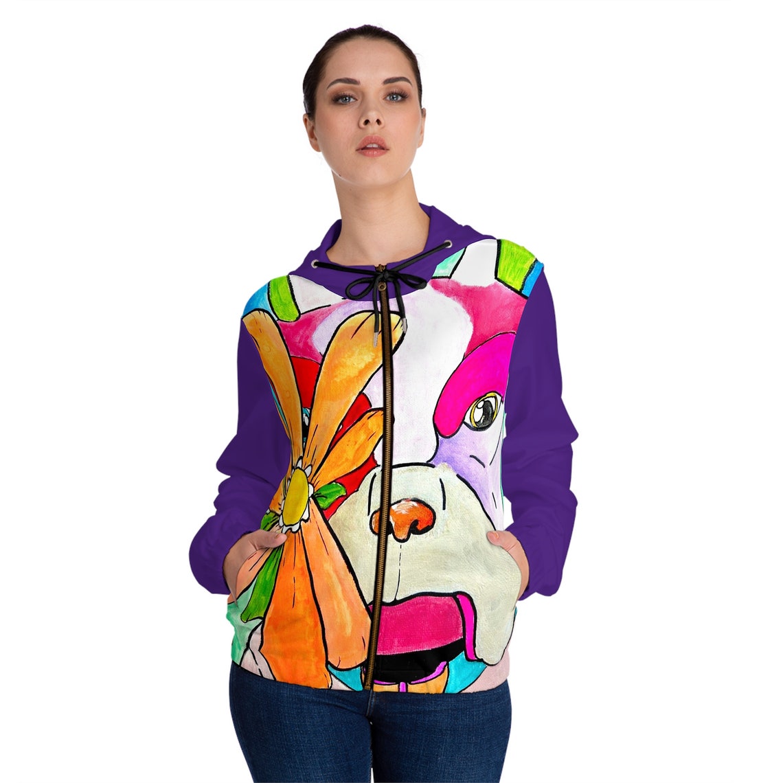 Three Dots Cozy Midweight Insulated Quilted High Low Hem Zip Jacket