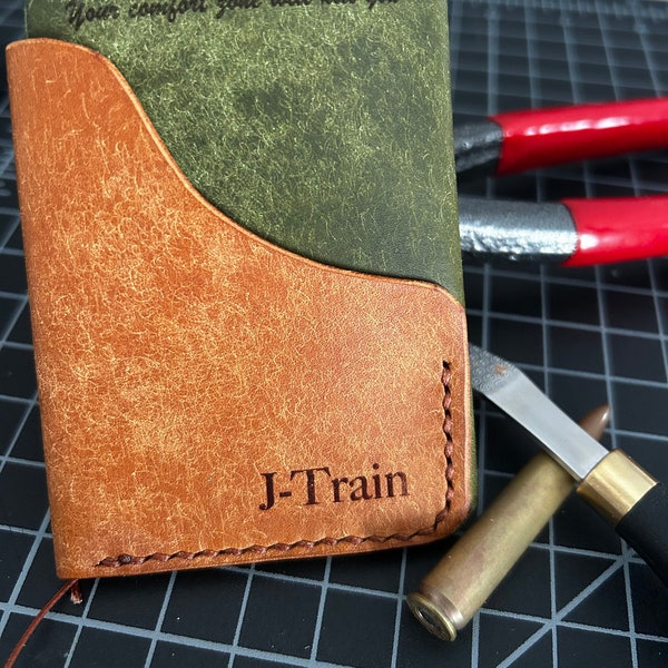 Artisan Crafted Leather Cardholder, Hand-stitched Elegance, Personalized Wallet, Father's Day, Gentlemen's Wallet