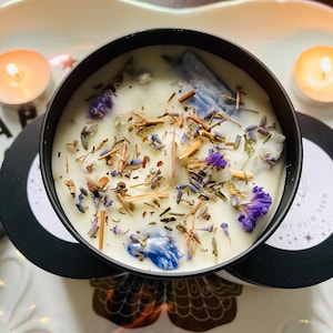 Mental Health Crystal & Herb Intention Candle