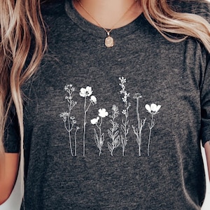 Wild Flowers, Wild Flower Shirt, Wildflower shirt, Floral Shirt, Botanical Shirt, Flower Shirt, Nature Lover Shirt, Ladies Shirt, Flowers
