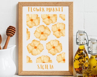 flower market print sicilian flower wall art digital prints travel gift instant download