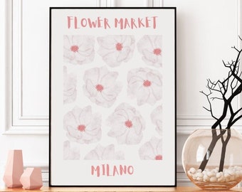 Flower Market Prints City Poster Trendy Floral Posters Colorful Art Print Bundle 1 Piece Botanical Art Digital Download