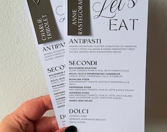Personalised Menu & Name Cards With Tear Drop Paperclips