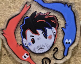 Darkiplier + worm on a string pin