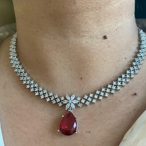 VINNI&#39;S Necklace and Earring Set for Women, AD Pearl Designed Pendant Kundan Jewelry for Wedding and Engagement