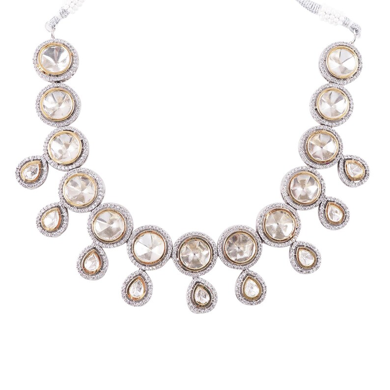 Elegant Red Kundan Pearl Necklace Set-Indian traditional wedding jewelry main image 1