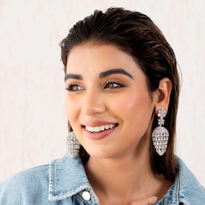 VINNI&#39;S Ohrring Paar Set für Frauen Indian Sitaara Baali Entworfen Traditionellen Schmuck Geschenk für Hochzeit, Verlobung und Jahrestag