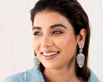 VINNI'S Earring Pair Set for Women Indian Sitaara Baali Designed Traditional Jewelry Gift for Wedding , Engagement and Anniversary