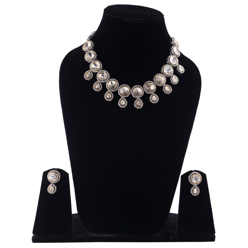 Elegant Red Kundan Pearl Necklace Set-Indian traditional wedding jewelry main image 0