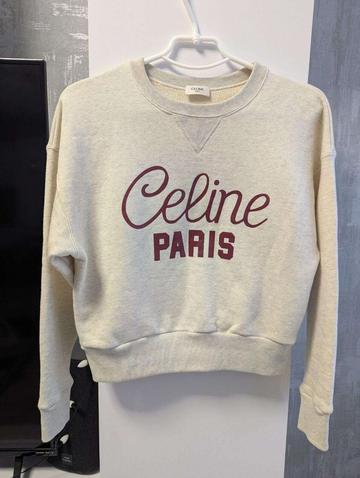 L】CELINE Logoprint Mesh Pullover Hoodie