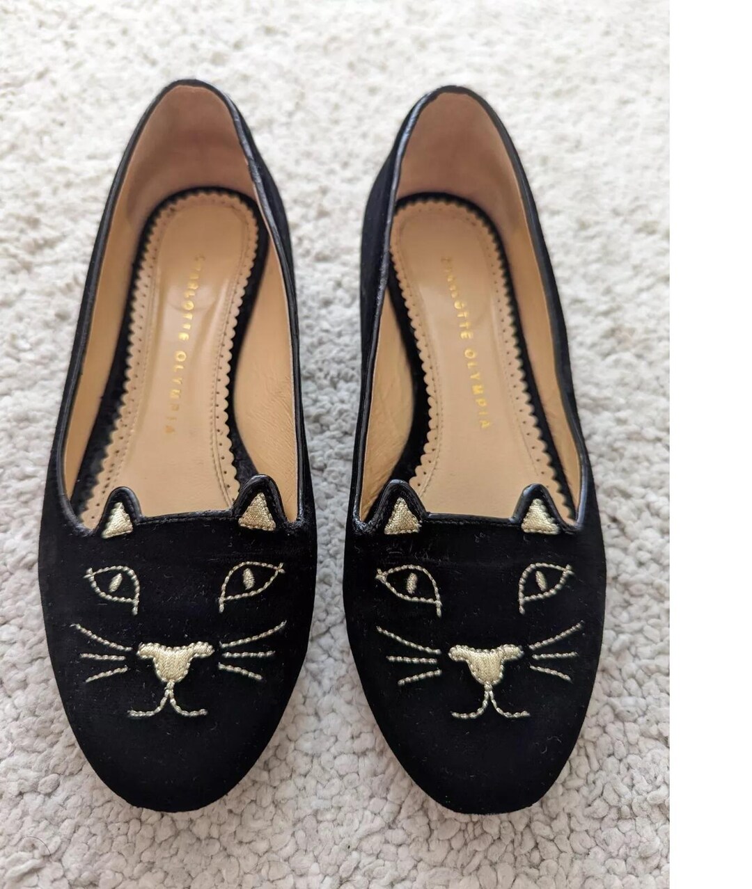 Charlotte Olympia Dotty Suede Platform Pumps Size 7.5