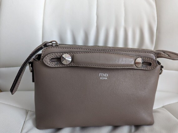 Fendi By The Way Mini Womens Beige Gray Leather H… - image 1
