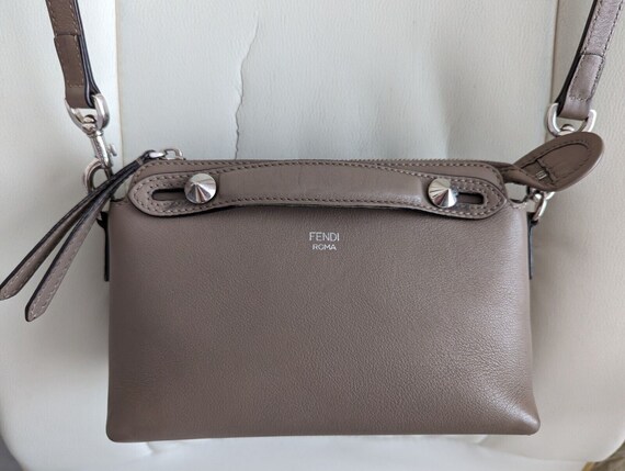 Fendi By The Way Mini Womens Beige Gray Leather H… - image 4