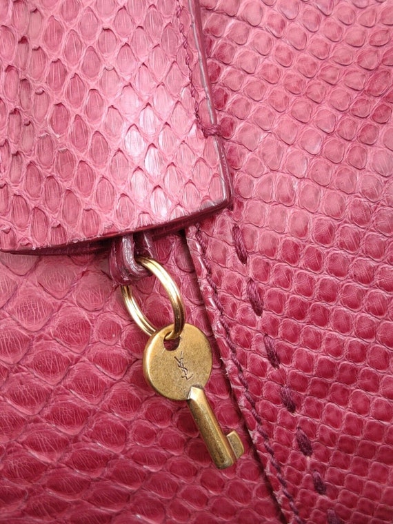 Yves Saint Laurent YSL Muse Fuchsia Snakeskin Python Leather Large Dome Bag Handbag Tote Satchel Shopper Shoulder Very Good Condition Etsy