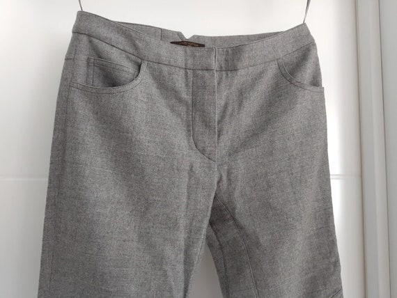 Louis Vuitton Womens Wool Zip Casual Pants Gray T… - image 1